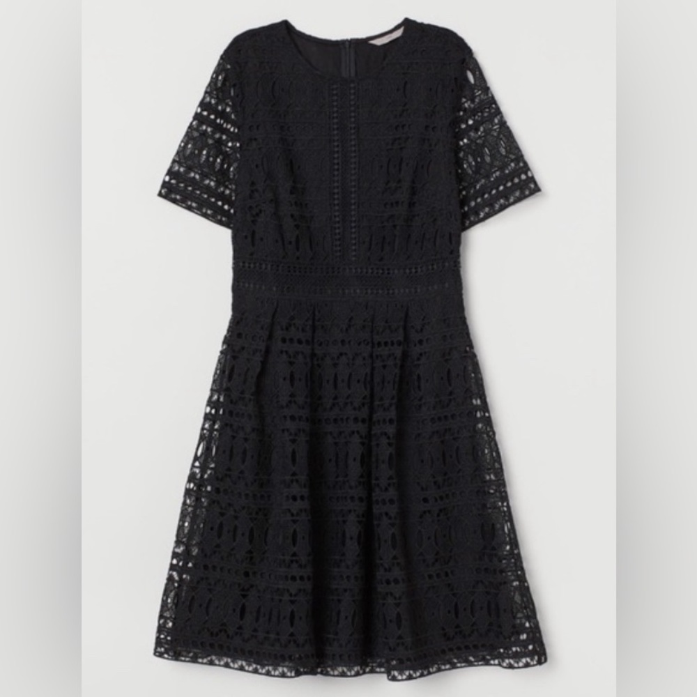 H&M Black Crochet Lace Dress